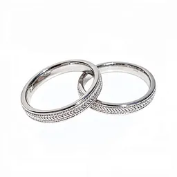 Wheat Sheaf Textured 925 Sterling Silver Couple Ring Set